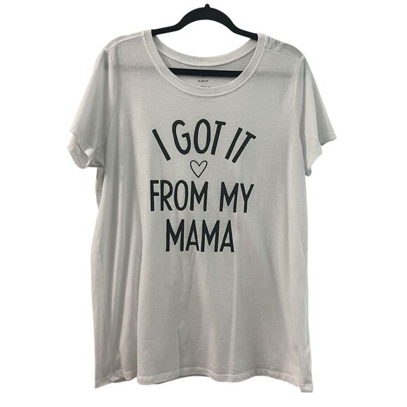 Torrid Women’s Shirt 0 Slim Fit Got It From My Mama White Slim Fit Crew Tee - Picture 1 of 5